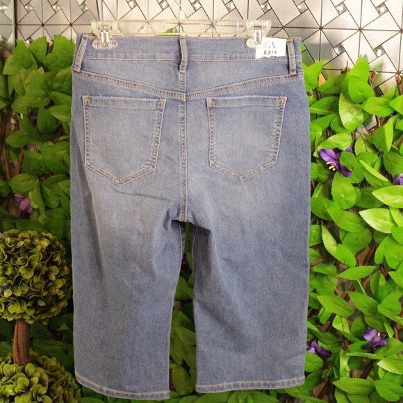 NWT Gloria Vanderbilt Petite 6 Standard Kaia Button-Hem Skimmer Blue Denim Pants - Picture 6 of 9